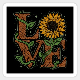 Vintage Sunflower Love Magnet